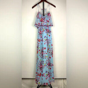 Princess by Vera Wang Blue Floral Flowy Maxi Dress